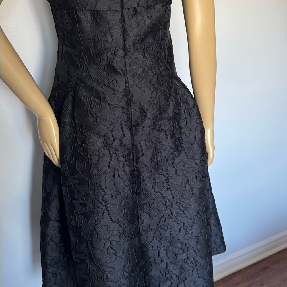 Elegant Black Textured Dress. Ptp 18” lenght 39”fully lined - Picture 7 of 12